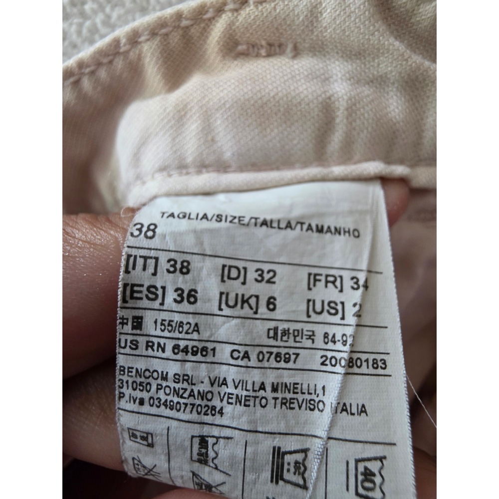 United Colors of Benetton Womens Beige Chino Trousers Pants Size US 2 IT 38 - Picture 2 of 8